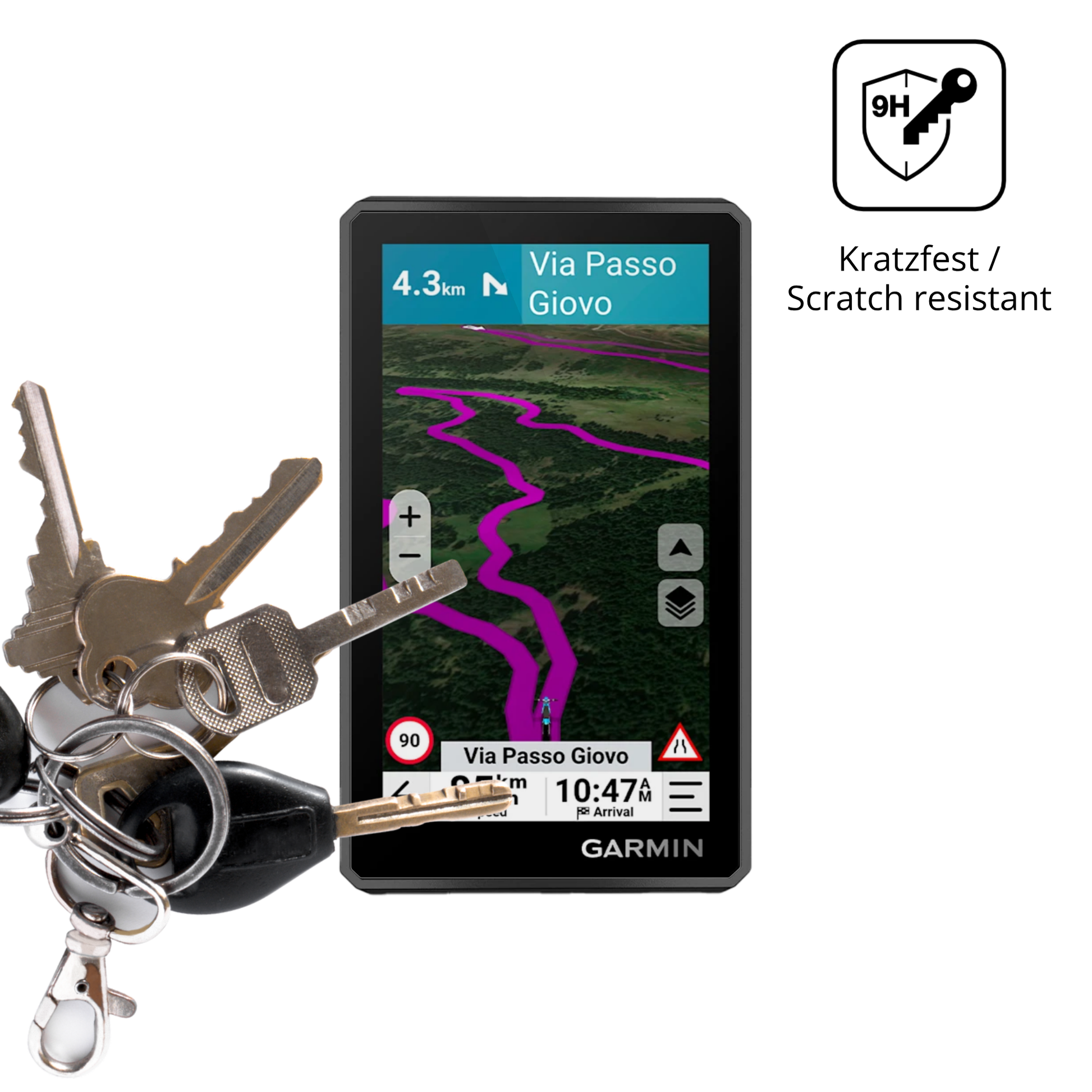 dipos Displayschutz für Garmin zumo XT3 4.7 Zoll, transparente Oberfläche, perfekte Passform auch für die Rundungen