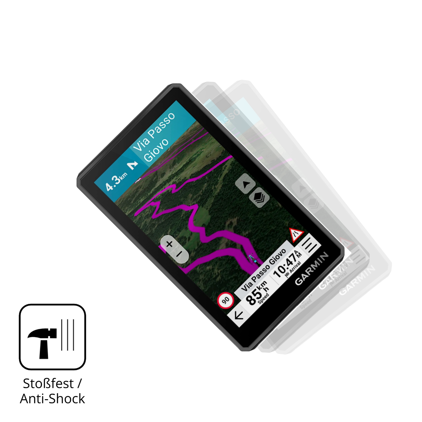 Schutz gegen Kratzer auf dem Garmin zumo XT3 4.7 Zoll Glas durch Schlüssel, Stöße gegen die Tischkante oder Stürze
