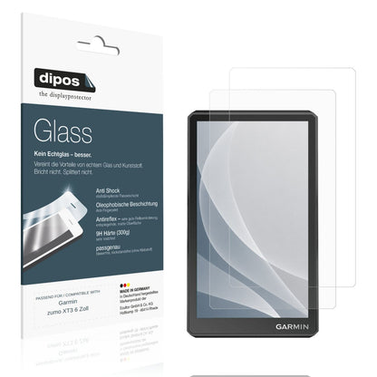 Matte Displayschutzfolie von dipos passend für Garmin zumo XT3 6 Zoll, 9H kratzfest und blasenfrei montiert