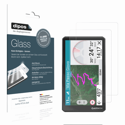 Matte Displayschutzfolie von dipos passend für Garmin zumo XT3 6 Zoll, 9H kratzfest und blasenfrei montiert