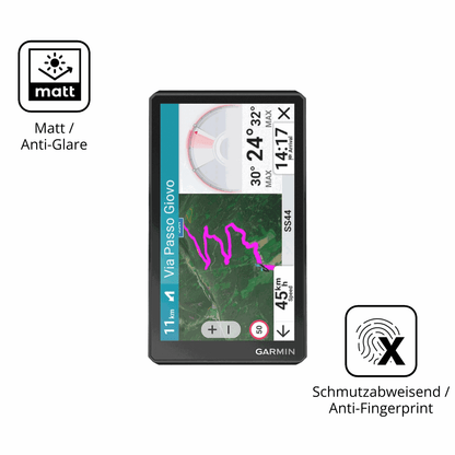9H Hartbeschichtete, flexible Folie passend zugeschnitten für Garmin zumo XT3 6 Zoll