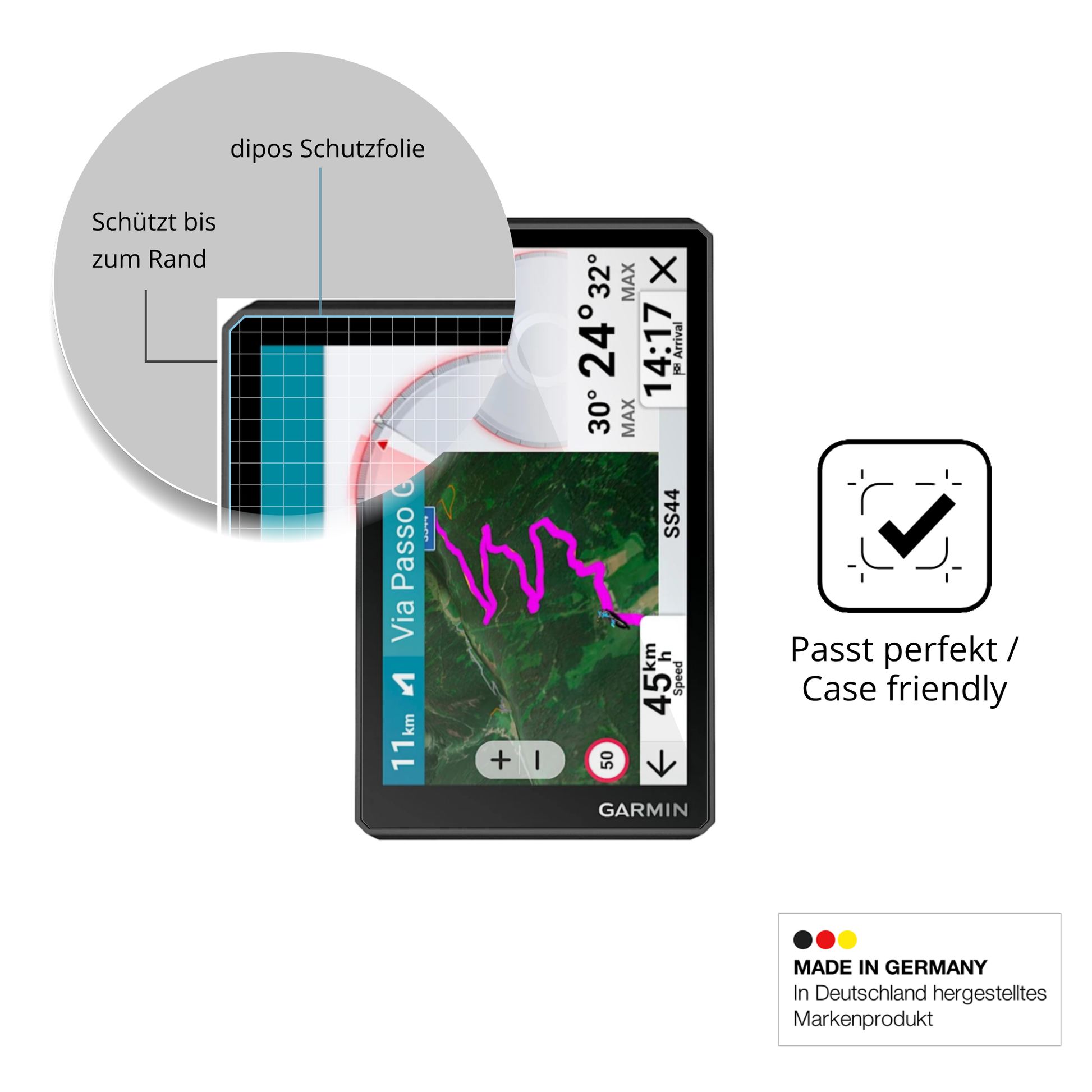 Besonders flexibler Displayschutz mit Anti-Shock-Schicht im Materialmix