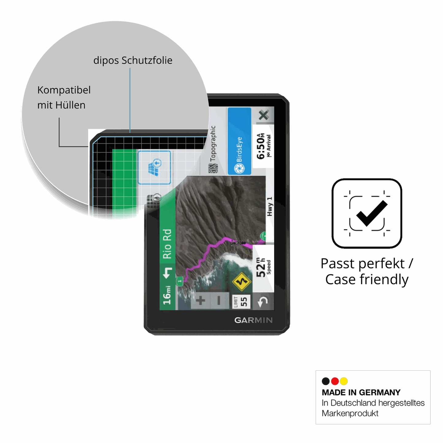 Schutzfolie mit optimaler Passform, zur Verwendung mit Hüllen geeignet