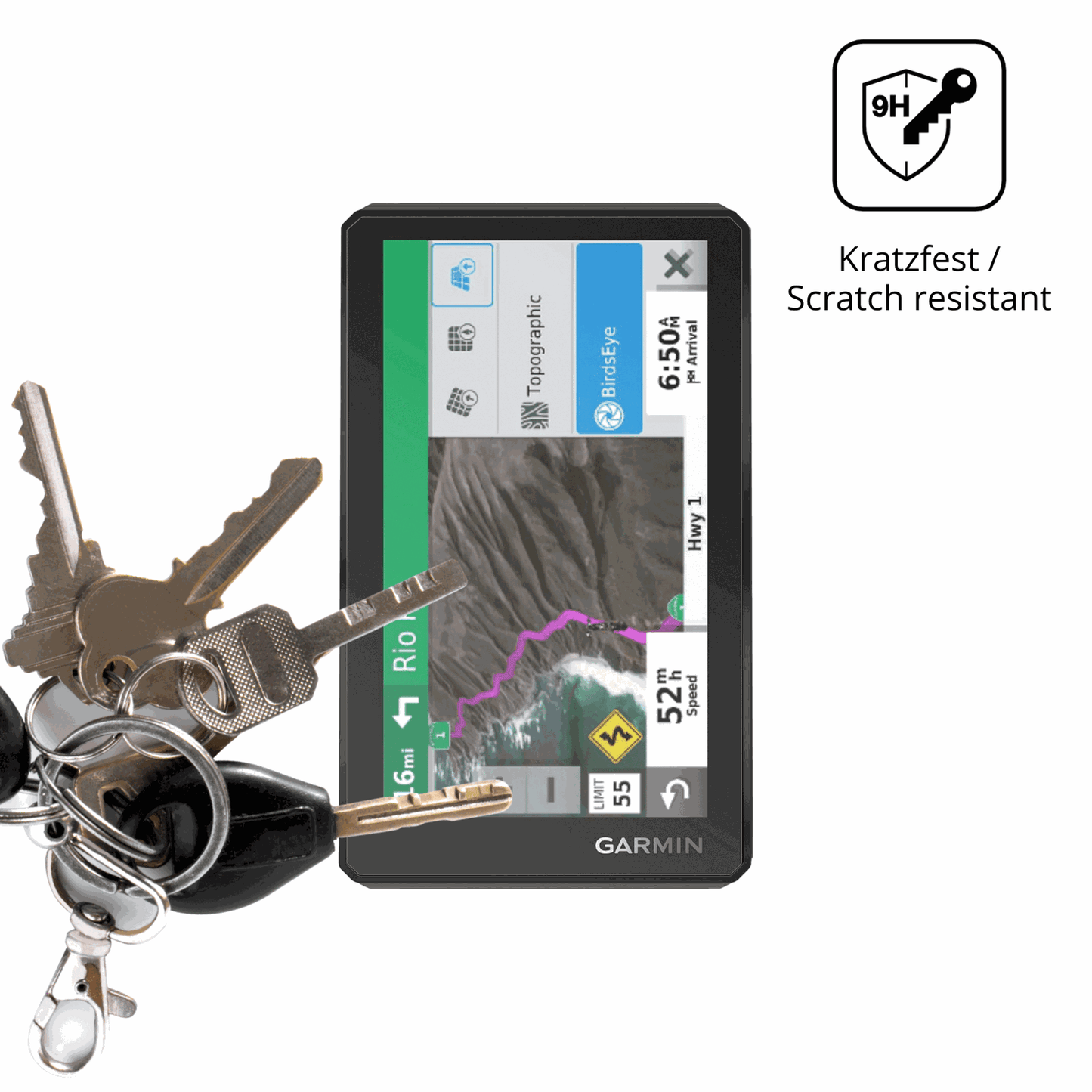 dipos Displayschutz für Garmin zumo XT Tread 5,5 Zoll, mattierte Oberfläche, robuste Festigkeit und perfekte Passform