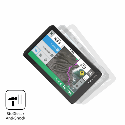 Schutz gegen Kratzer auf dem Garmin zumo XT Tread 5,5 Zoll Glas durch Schlüssel, Stöße gegen die Tischkante oder Stürze