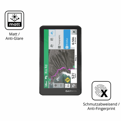 9H Hartbeschichtete, flexible Folie passend zugeschnitten für Garmin zumo XT Tread 5,5 Zoll