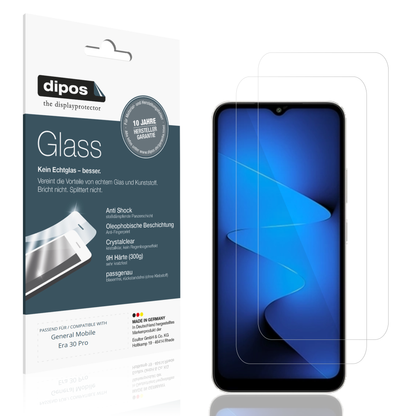 Klare Displayschutzfolie von dipos passend für General Mobile Era 30 Pro, 9H kratzfest und blasenfrei montiert
