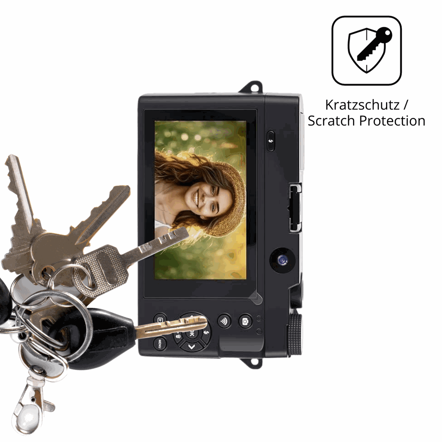 Schutz gegen Kratzer auf dem Gerbala 4K 75MP Glas durch Schlüssel oder Ähnliches