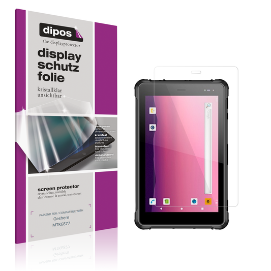 Klare Displayschutzfolie von dipos passend für geshemmtk6877, präziser Zuschnitt und blasenfrei montiert