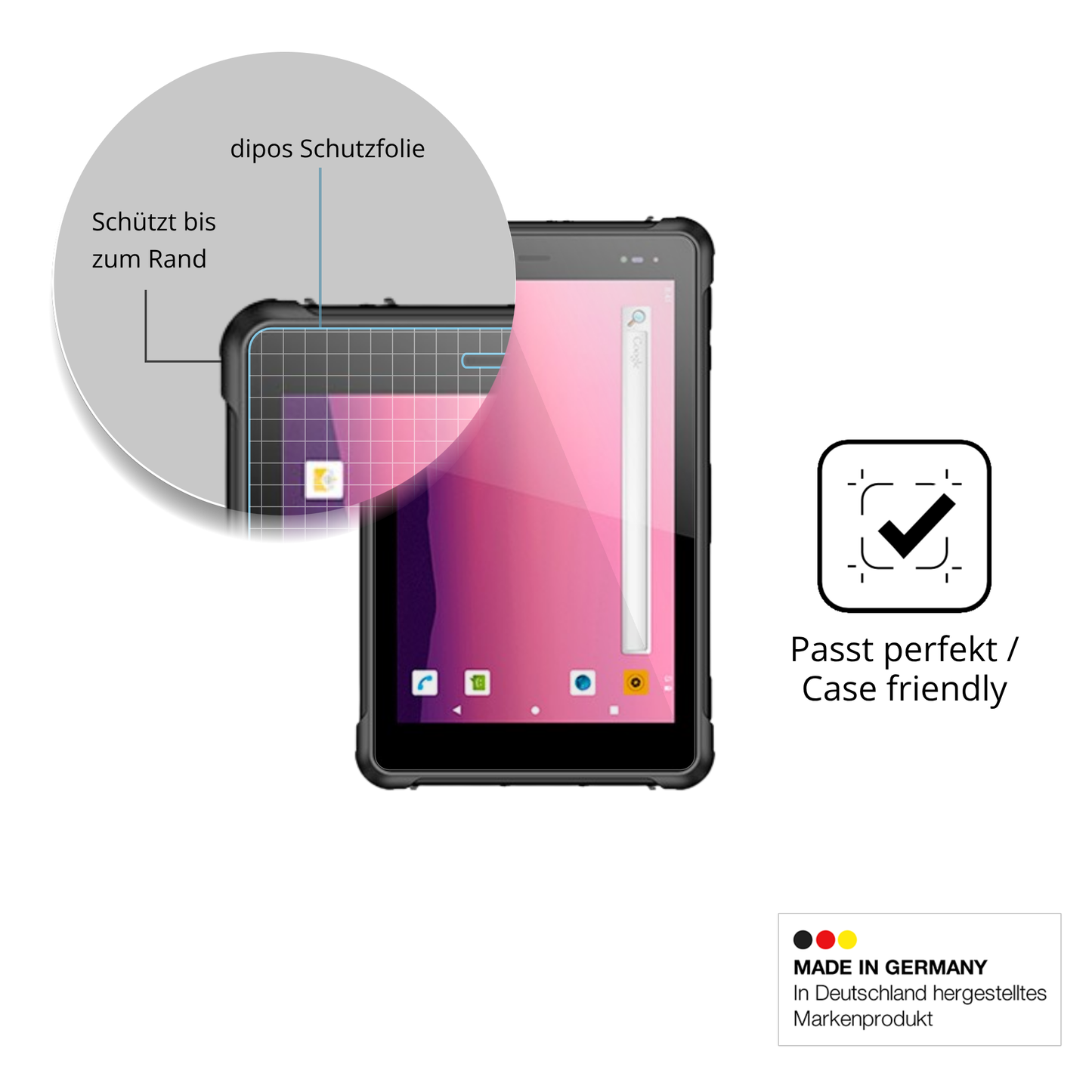 Besonders flexibler Displayschutz mit Anti-Shock-Schicht im Materialmix