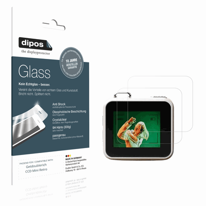 Klare Displayschutzfolie von dipos passend für Getdoublerich CCD Mini Retro, 9H kratzfest und blasenfrei montiert