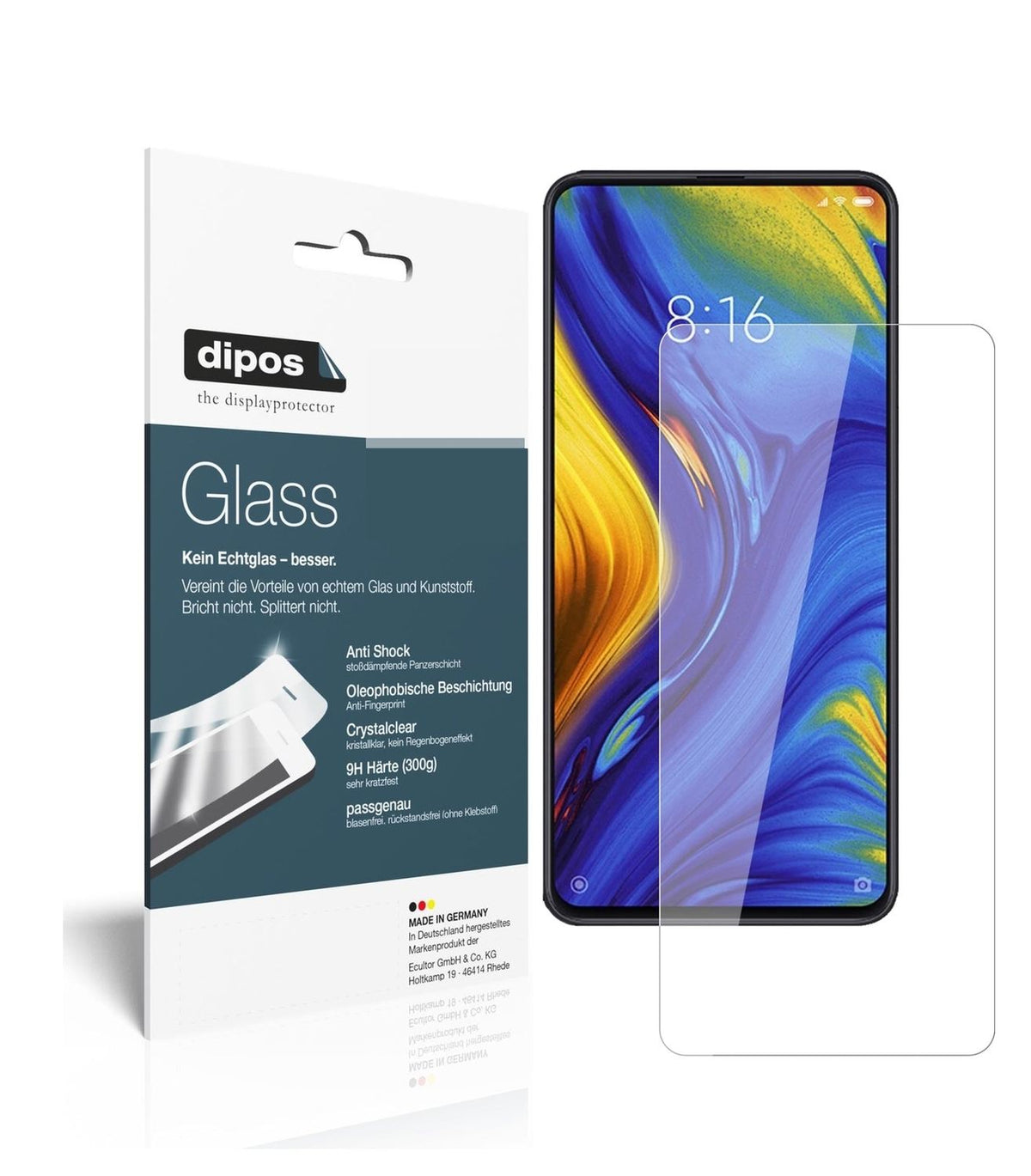 1x 9H Schutzfolie für Xiaomi Mi Mix 3 Panzerfolie