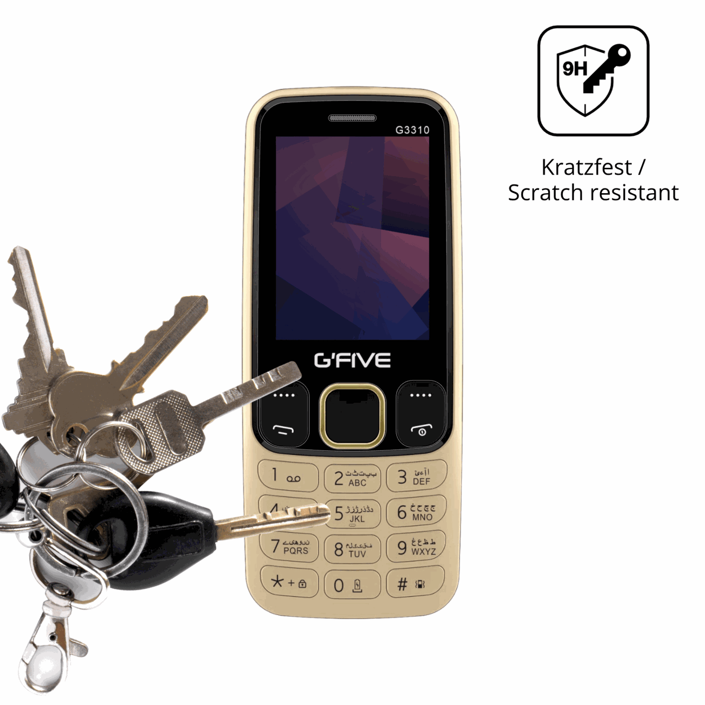 dipos Displayschutz für GFive G3310 New, transparente Oberfläche, perfekte Passform auch für die Rundungen