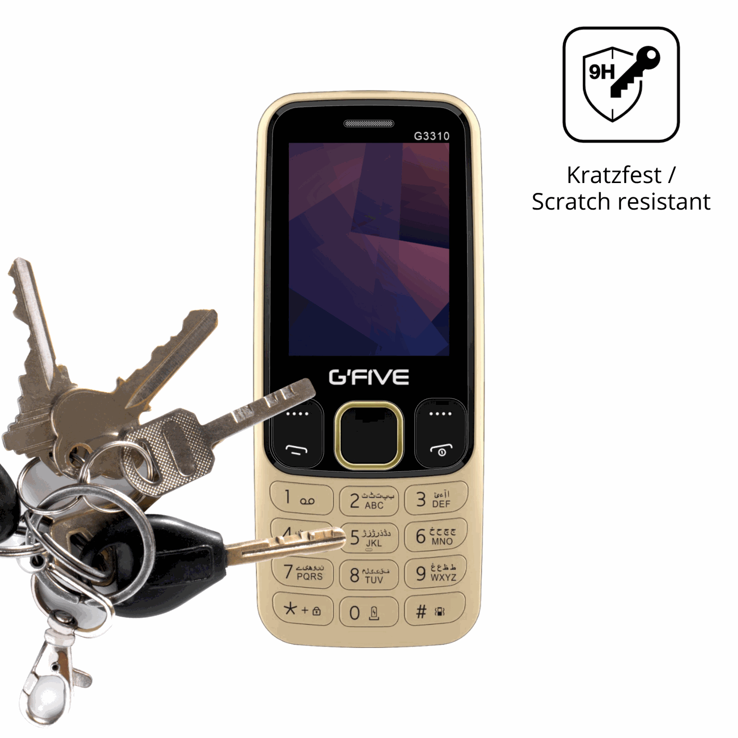 dipos Displayschutz für GFive G3310 New, transparente Oberfläche, perfekte Passform auch für die Rundungen