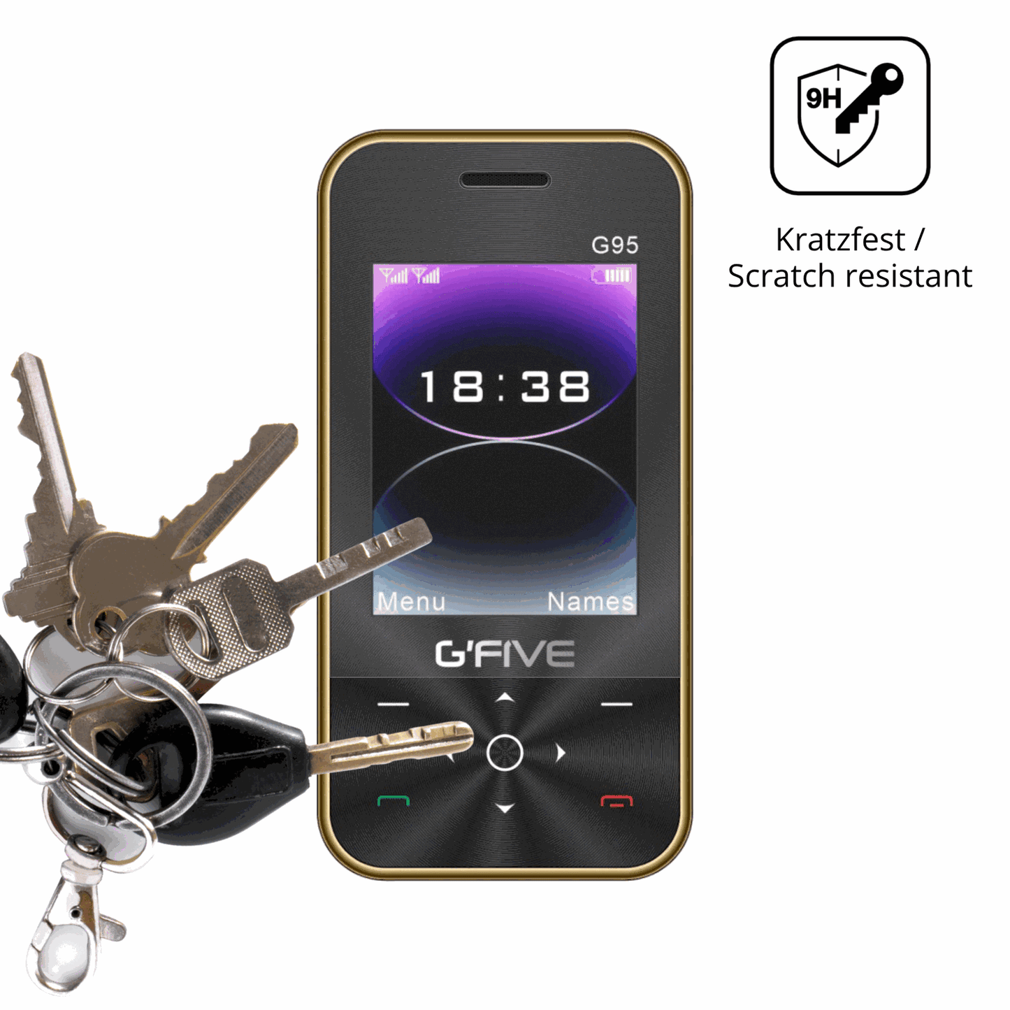 dipos Displayschutz für GFive G95, mattierte Oberfläche, robuste Festigkeit und perfekte Passform