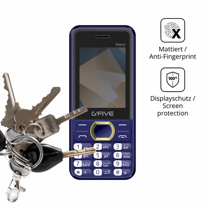 dipos Displayschutz für GFive Hero New, mattierte Oberfläche, Blickschutzfilter und perfekter Passform