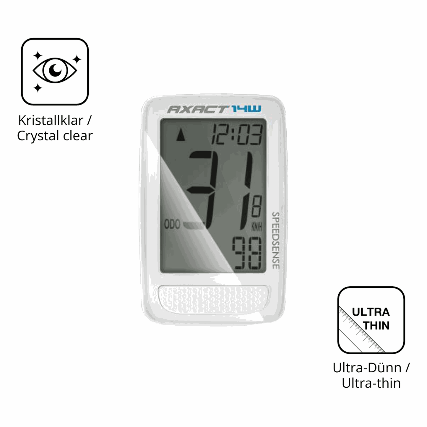 Dünne und klare Folie passend zugeschnitten für Giant Axact 14W