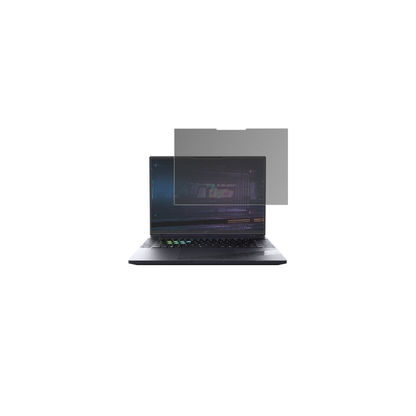 GigabyteAorus 16X 2024 mit aufgebrachtem dipos Displayschutz, der seitliche Einblicke blockiert