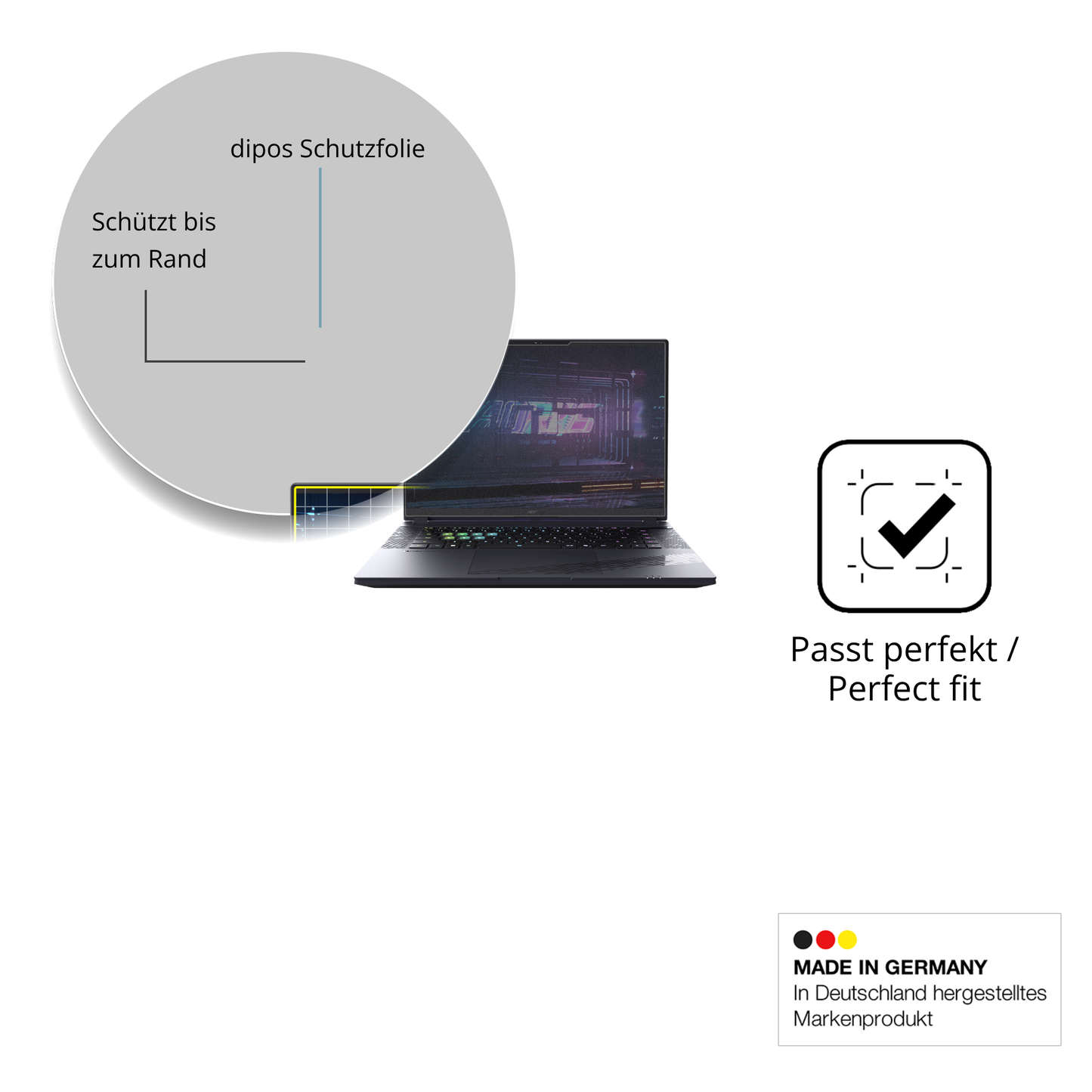 Schutz gegen Kratzer auf dem Gigabyte Aorus 16X 2024 Glas durch Schlüssel oder Ähnliches