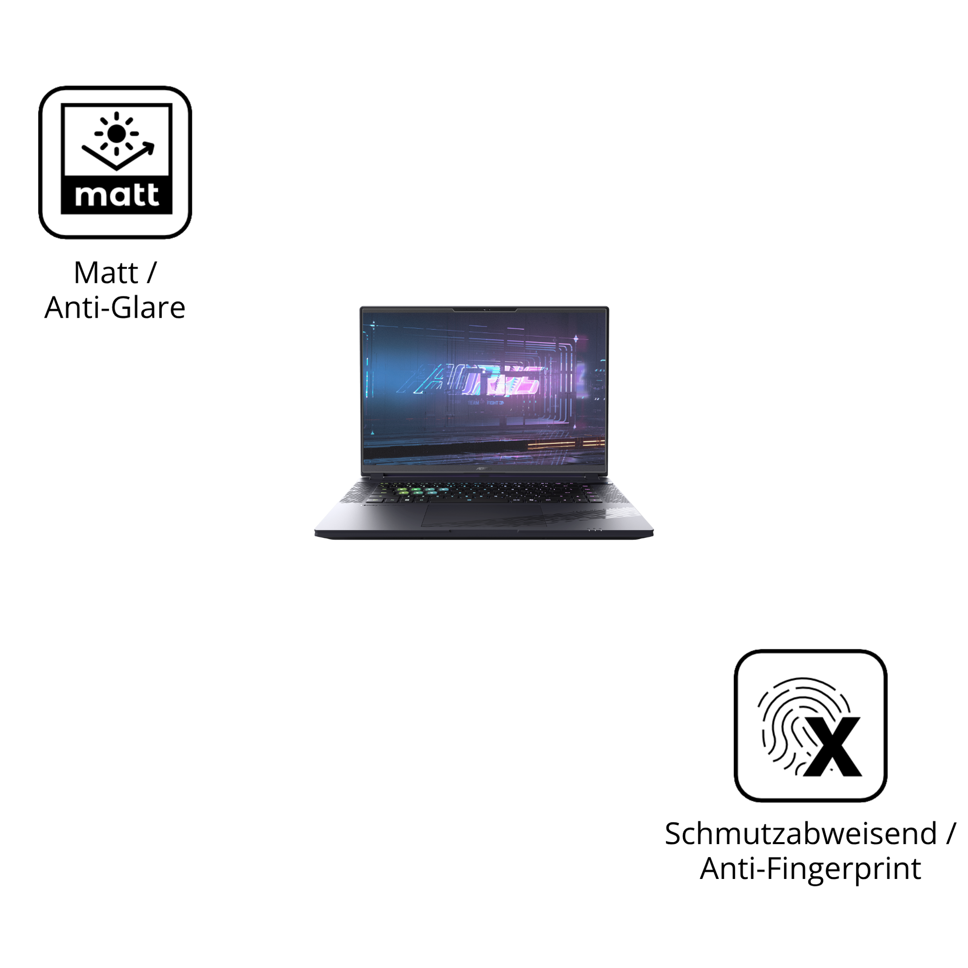 9H Hartbeschichtete, flexible Folie passend zugeschnitten für Gigabyte Aorus 16X 2024