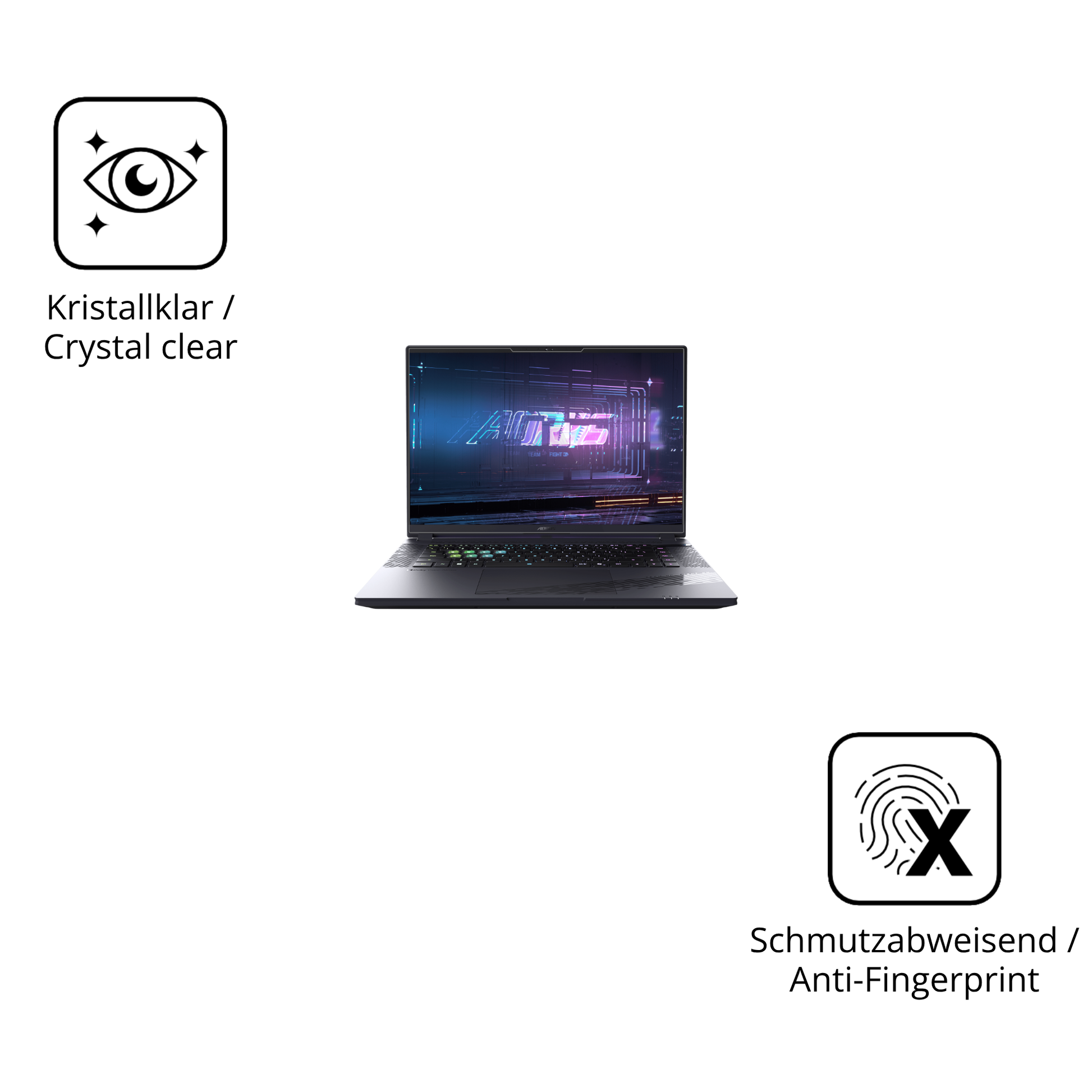 Flexible TPU-Folie passend zugeschnitten für Gigabyte Aorus 16X 2024, vollständige Abdeckung