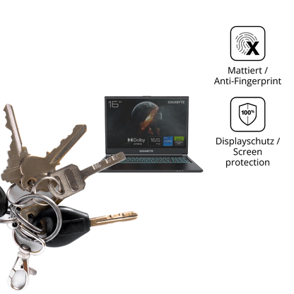 dipos Displayschutz für Gigabyte G6 2023, mattierte Oberfläche, Blickschutzfilter und perfekter Passform