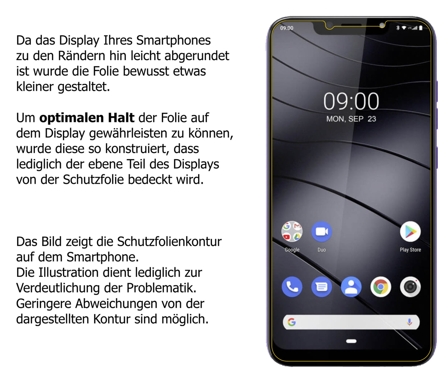 dipos Displayschutz für Gigaset GS195 Pummelphone, transparente Oberfläche, perfekte Passform auch für die Rundungen