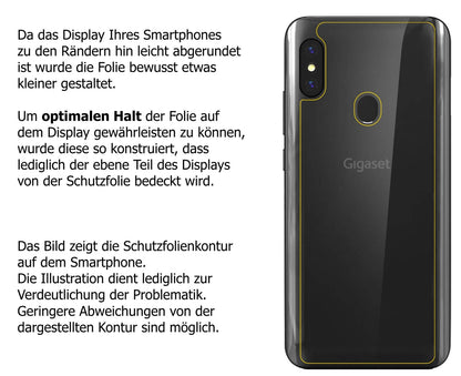 dipos Displayschutz für Gigaset GS290 Rückseite, transparente Oberfläche, perfekte Passform auch für die Rundungen