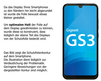 Dünne und klare Folie passend zugeschnitten für Gigaset GS3