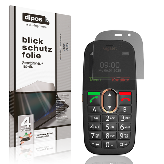 Blickschutzfolie von dipos passend für Gigaset GL695, präziser Zuschnitt und blasenfrei montiert