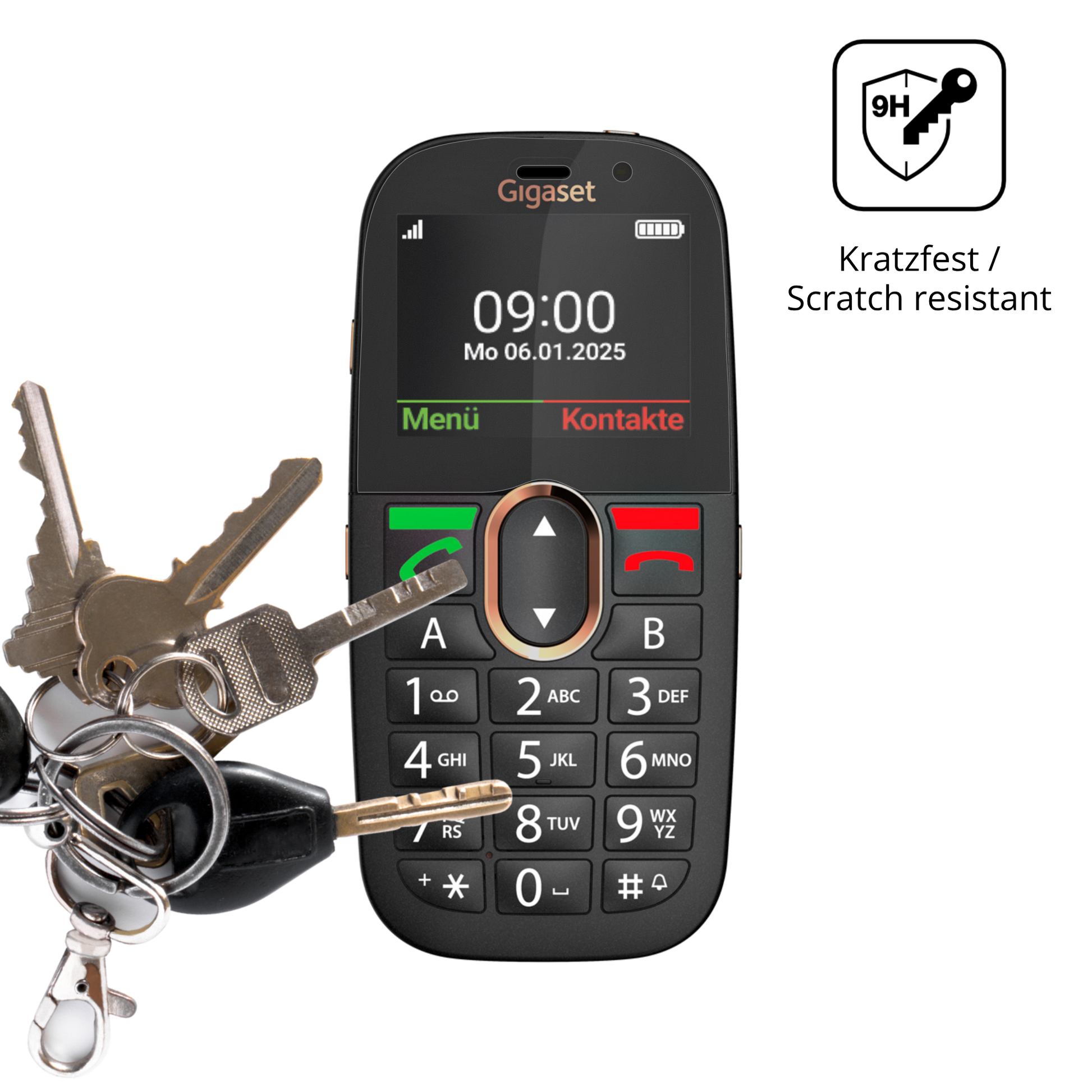 dipos Displayschutz für Gigaset GL695, mattierte Oberfläche, robuste Festigkeit und perfekte Passform