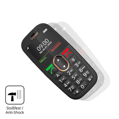 Schutz gegen Kratzer auf dem Gigaset GL695 Glas durch Schlüssel, Stöße gegen die Tischkante oder Stürze