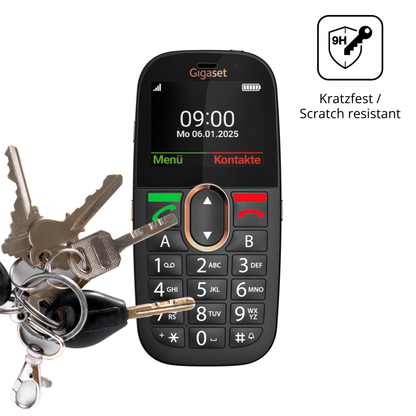 dipos Displayschutz für Gigaset GL695, transparente Oberfläche, perfekte Passform auch für die Rundungen
