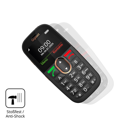 Schutz gegen Kratzer auf dem Gigaset GL695 Glas durch Schlüssel, Stöße gegen die Tischkante oder Stürze