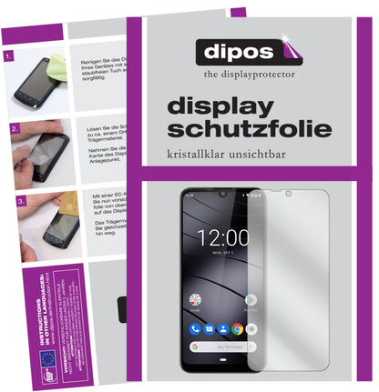 Klare Displayschutzfolie von dipos passend für Gigaset GS190, präziser Zuschnitt und blasenfrei montiert