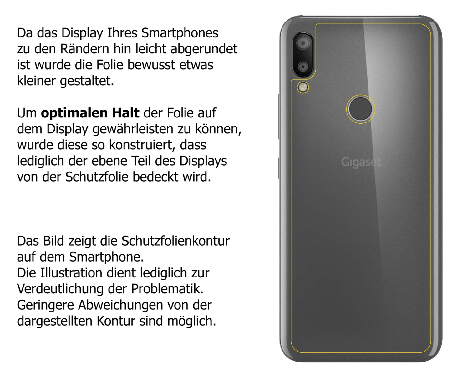 Schutzfolie mit optimaler Passform, zur Verwendung mit Hüllen geeignet