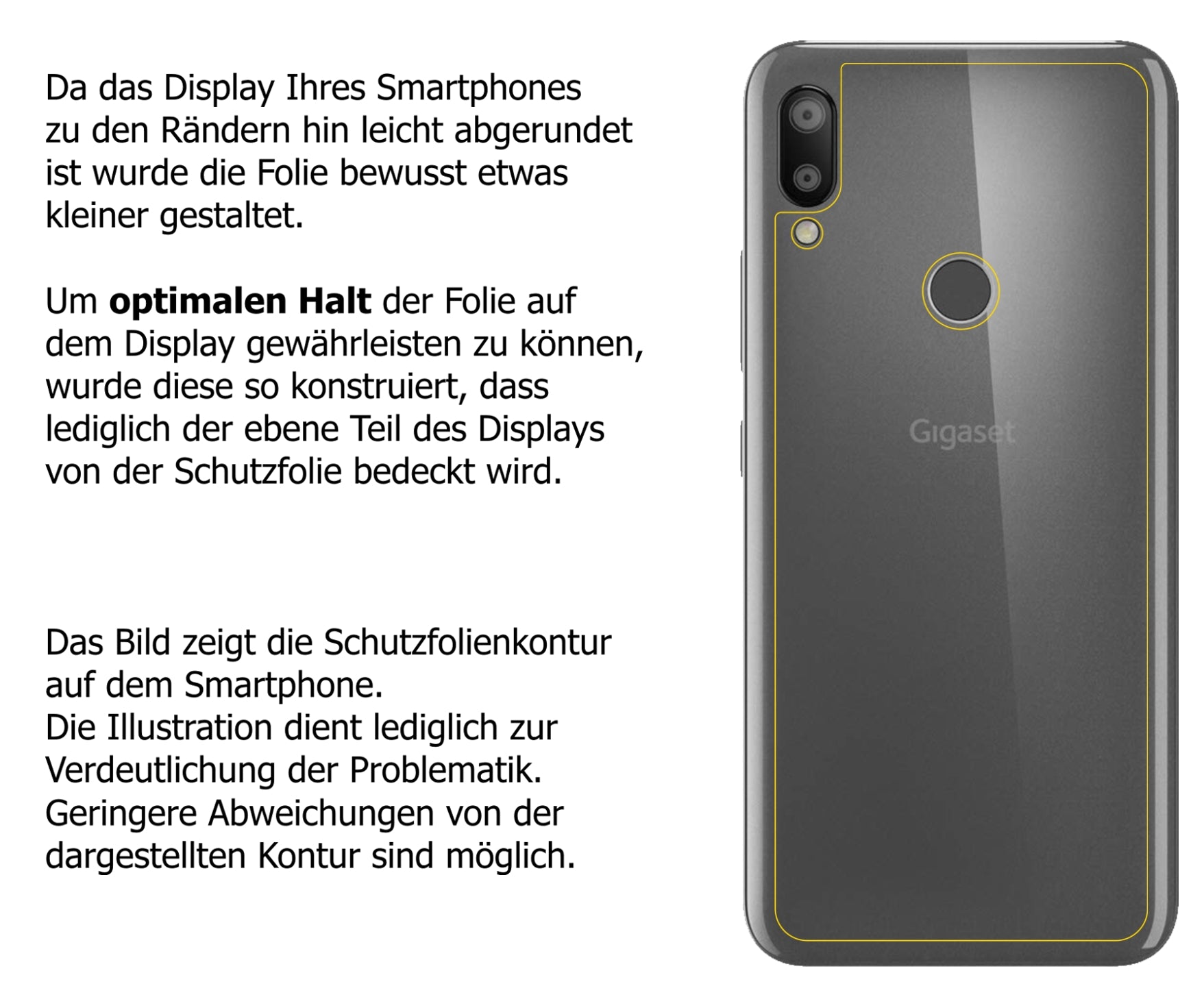 Schutzfolie mit optimaler Passform, zur Verwendung mit Hüllen geeignet