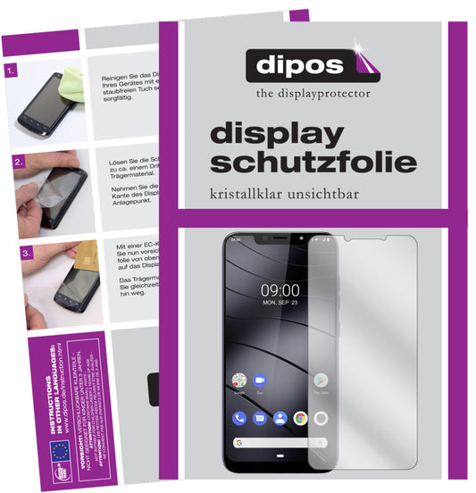 Klare Displayschutzfolie von dipos passend für Gigaset GS195 LS, präziser Zuschnitt und blasenfrei montiert