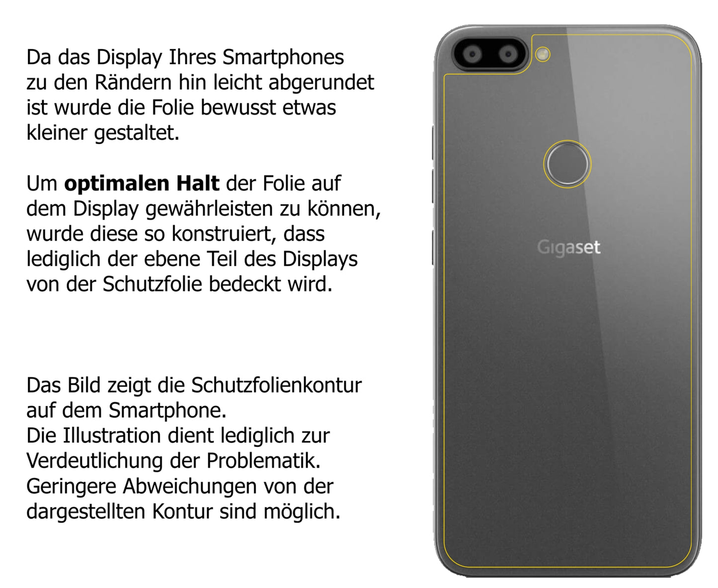 Schutzfolie mit optimaler Passform, zur Verwendung mit Hüllen geeignet
