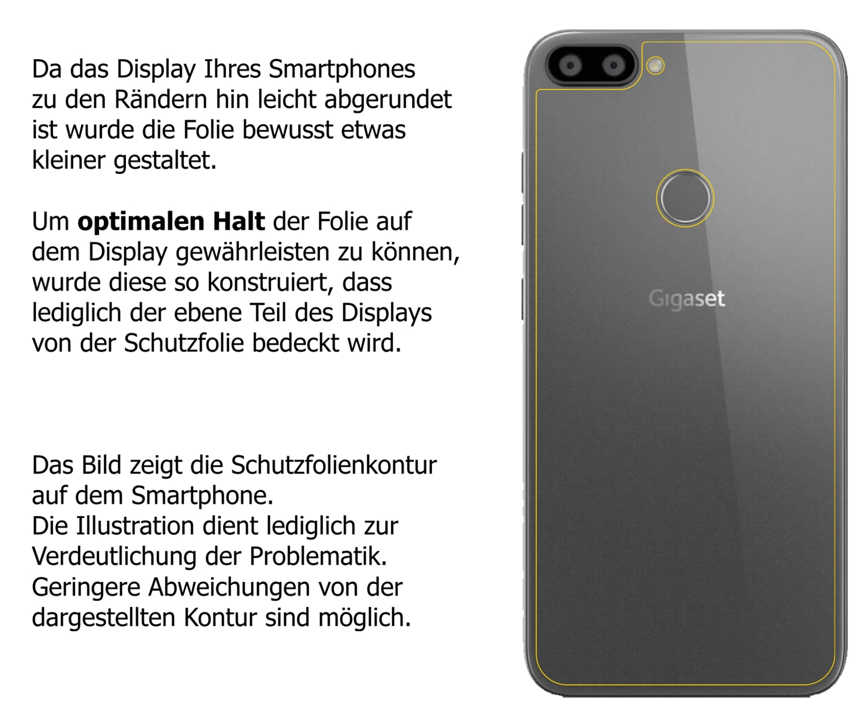 Schutzfolie mit optimaler Passform, zur Verwendung mit Hüllen geeignet