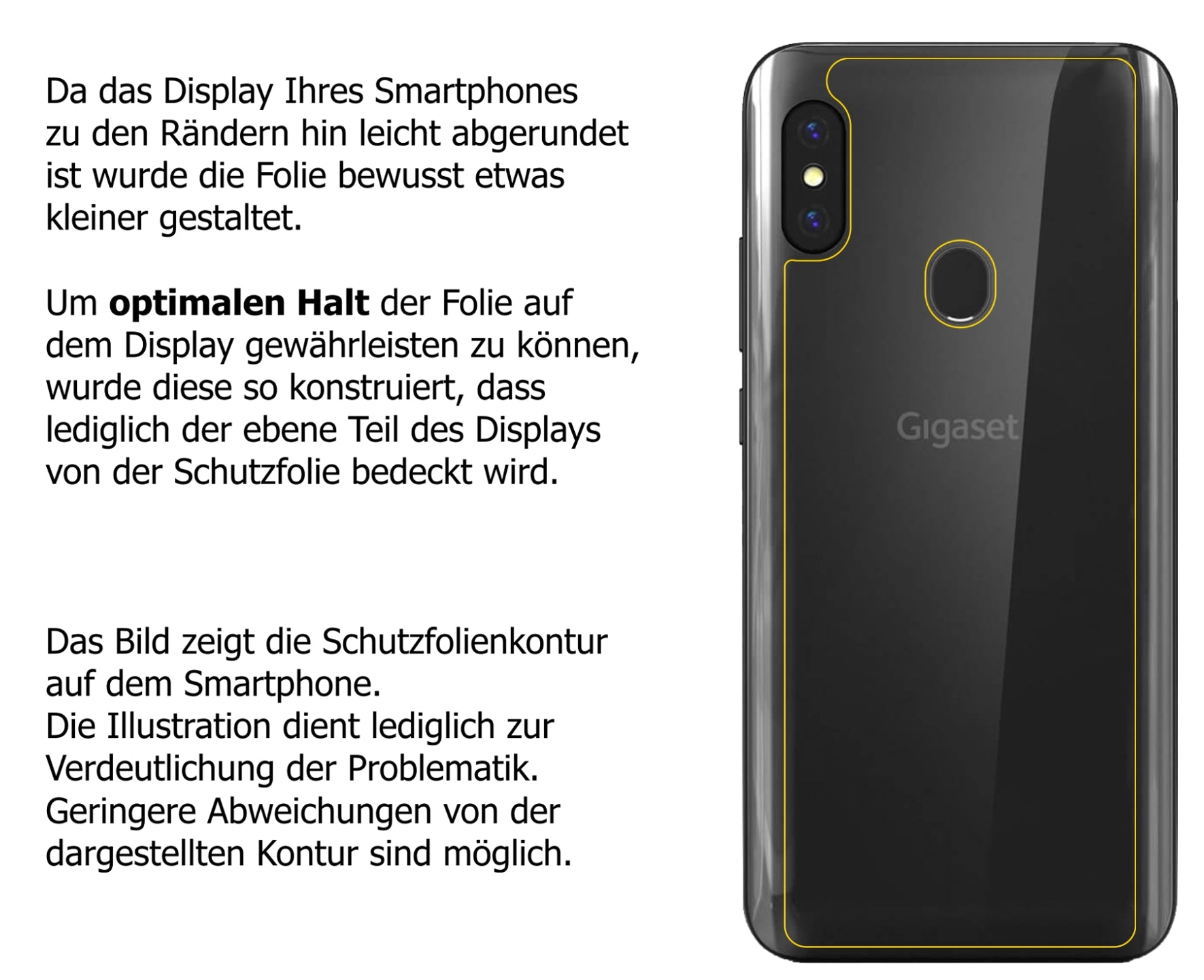 Dünne und klare Folie passend zugeschnitten für Gigaset GS290 Rückseite
