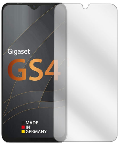 GigasetGS4 mit aufgebrachter dipos Displayschutzfolie, glasklare Darstellung ohne Einschränkungen