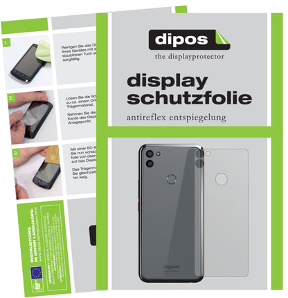 Matte Displayschutzfolie von dipos passend für Gigaset GS5 Rückseite, präziser Zuschnitt und blasenfrei montiert
