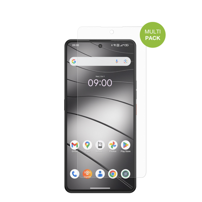 GigasetGS6 Pro mit aufgebrachter dipos Displayschutzfolie, die lästige Fingerabdrücke minimiert
