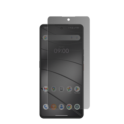 GigasetGS6 Pro mit aufgebrachtem dipos Displayschutz, der seitliche Einblicke blockiert