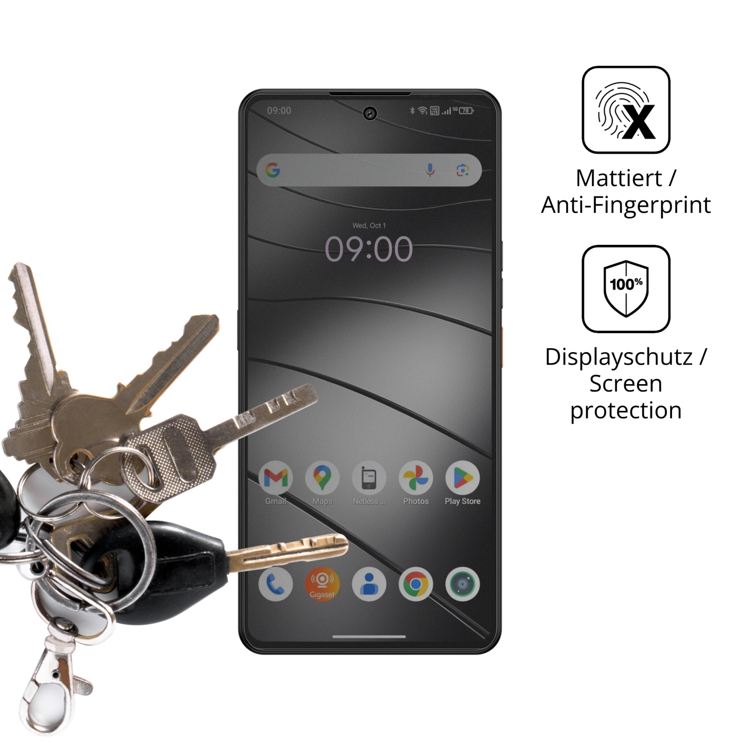 dipos Displayschutz für Gigaset GS6 Pro, mattierte Oberfläche, Blickschutzfilter und perfekter Passform