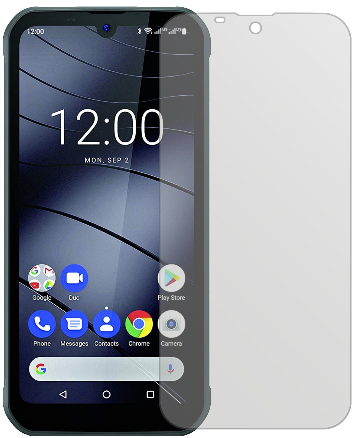 GigasetGX290 mit aufgebrachter dipos Displayschutzfolie, die lästige Fingerabdrücke minimiert