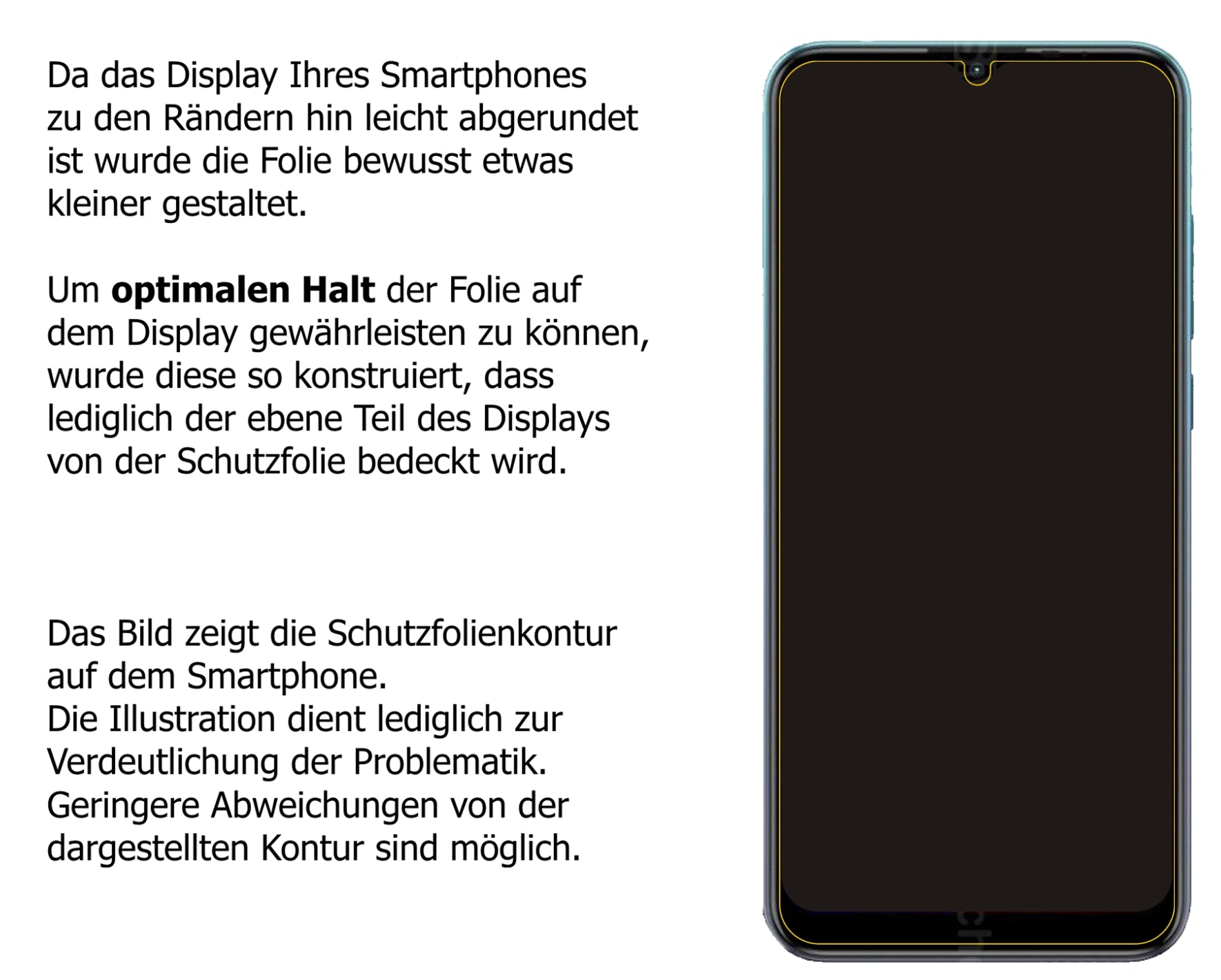 dipos Displayschutz für Gionee S12 Lite, transparente Oberfläche, perfekte Passform auch für die Rundungen