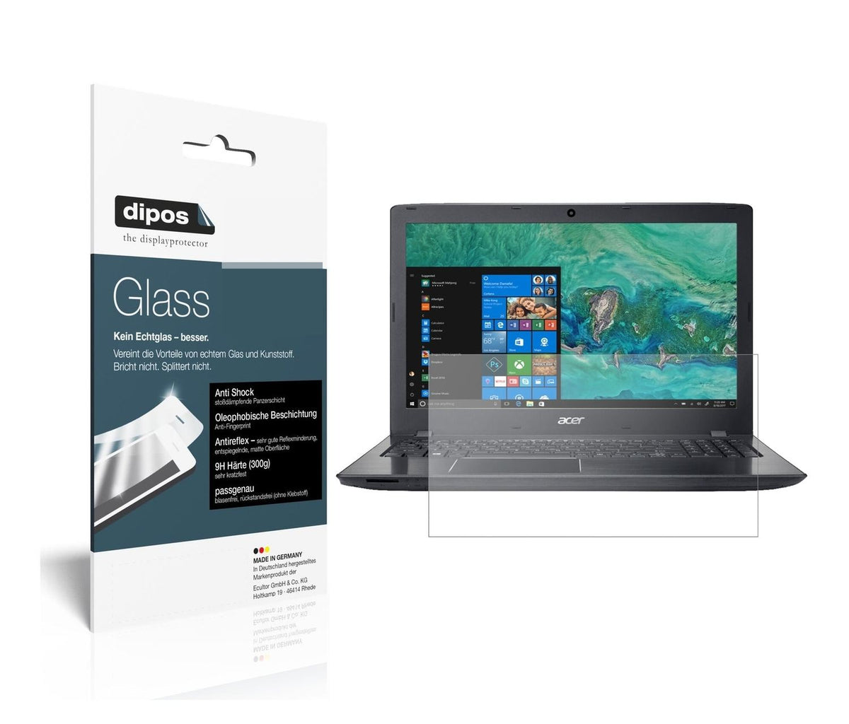 1x 9H Schutzfolie matt für Acer Aspire E 15 Start Panzerfolie