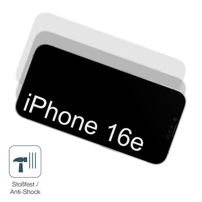 Schutz gegen Kratzer auf dem Apple iPhone 16e Glas durch Schlüssel, Stöße gegen die Tischkante oder Stürze